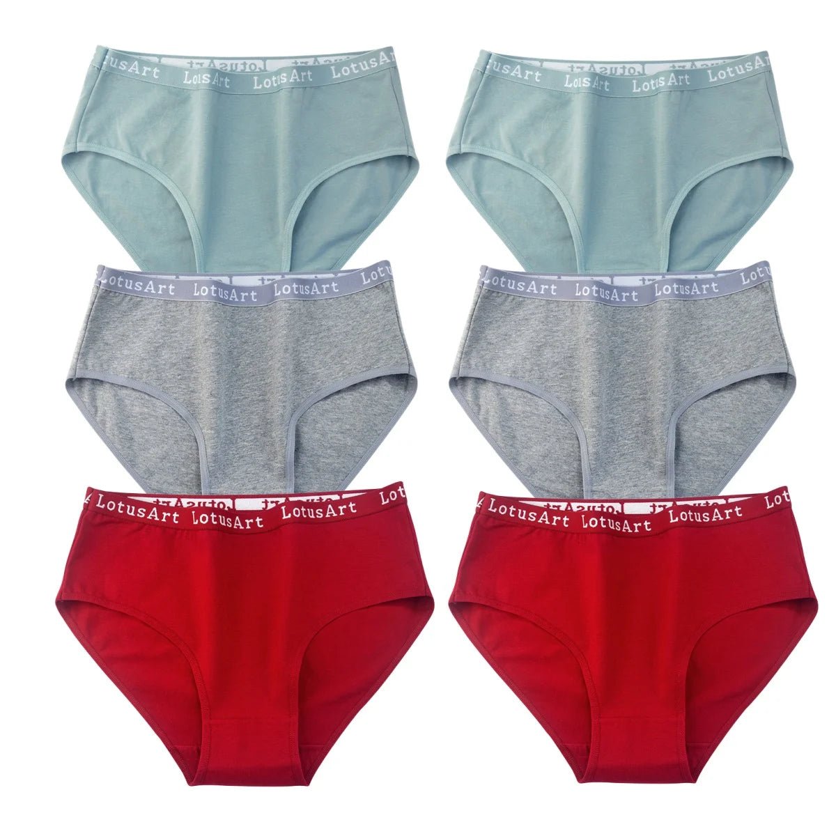 6Pcs/Set Women High Waist Cotton Briefs Letter Print Wide Waistband Panties Solid Color Full Coverage Hip Lifting Lingerie M-2XL
