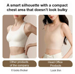 Women's Large Breasts Underwear Wide Shoulder Invisible Corset Antibump Thin Underwear Full Cup Vest Traceless Bra with Bra Pads