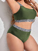 0XL - 4XL Splicing Bikini Large Size Swimwear Plus Size Women Swimsuit Female Two-pieces Bikini set Bather Bathing Suit K3785