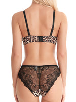 2-piece set of leopard print bra without steel rim lace set sexy Lingerie women's underwear comfortable to wear push up bra