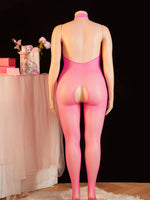 Women's Netted Bodysuit Open Crotch High Cut One Piece Teddy Sexy Lingerie Fishnet Leotard Erotic Costume