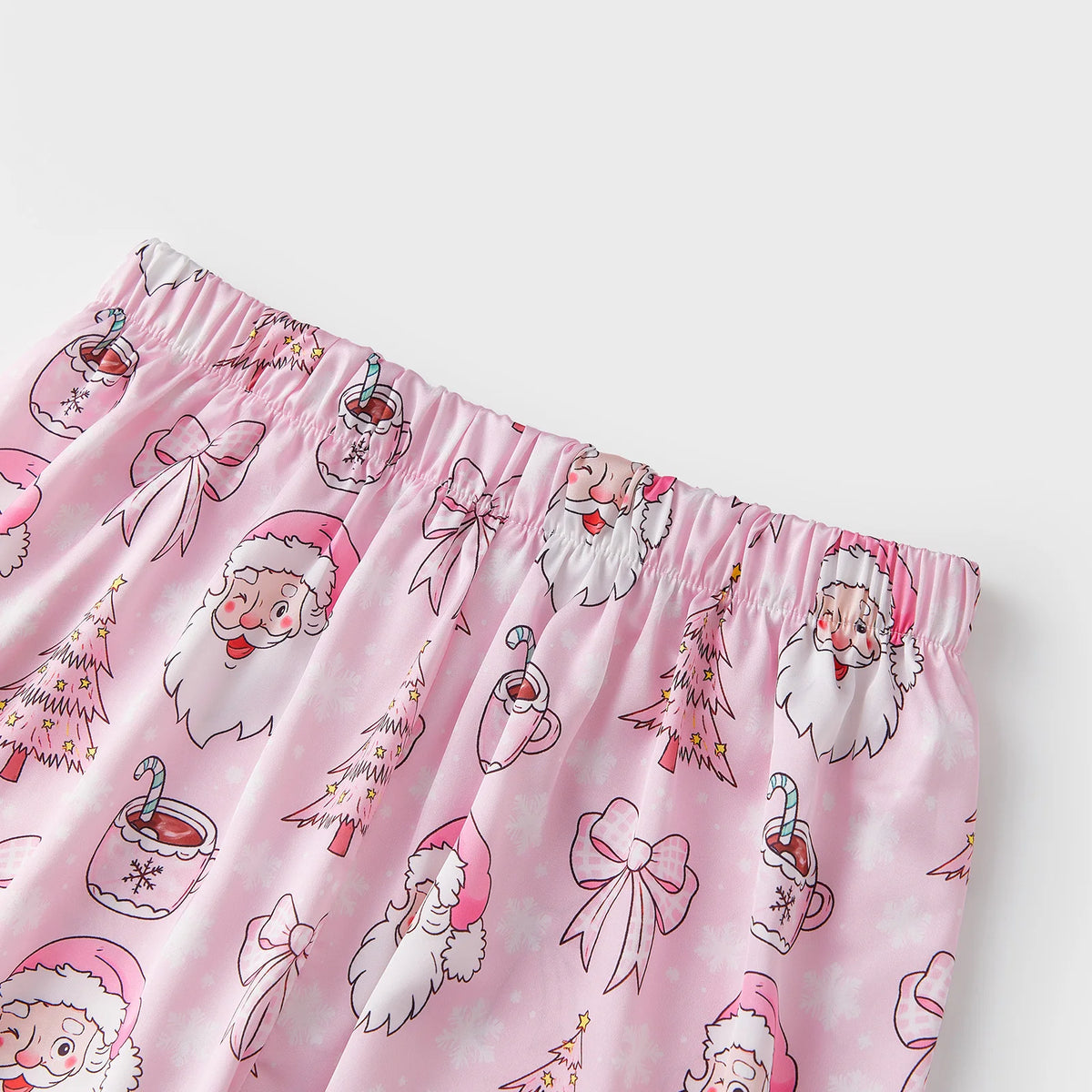 Women's Christmas Pajama Set Featuring Festive Santa Tree and Bow Prints 2 Piece Lounge Nightwear Sleepwear