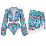 2026 New Arrival Push Up Women Bikini Set Floral Printed Ruffle Bikinis Strappy Bandage Swimwear Brazilian Biquini Bathing Suit