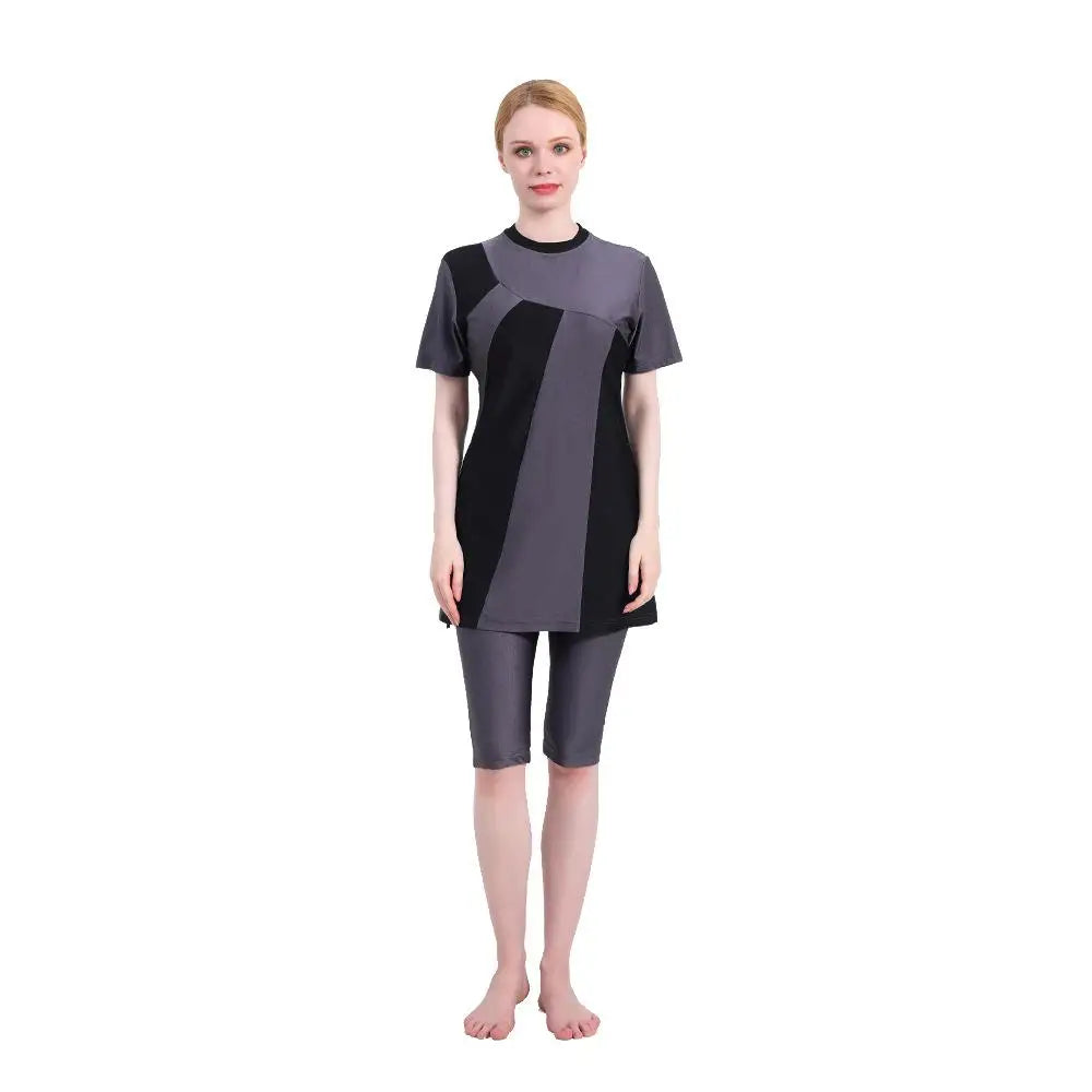 Muslim Swimsuit Burkini with Hijab for Women, Islamic Bathing Suit, Modest Plain Clothing, Swimwear for Muslim Swimming