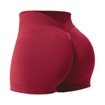 Women's Seamless Yoga Shorts Scrunch Butt Gym Shorts Booty Running Low Waist Sports Shorts Workout Leggings V Hip Fitness Pants