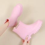 Rain Boots Women Garden Galoshes Waterproof Rubber Chelsea Boot Female Non-slip Rainshoes Fishing Water Shoes Botas Lluvia Mujer