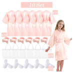6-15 Set Muti Colors Spa Party Robe for Girls Kids Birthday Party Supplies Favors Spa Day Robes Gowns Sleepover Pyjama Party