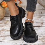Women Spring New Black Platform Flats Shoes Women Loafers Slip on Boat Shoes Designer Casual Leather Oxfords 2026