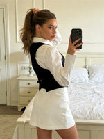 Women WaistcoatVintage Sleeveless V Neck Button Down Vest Blazer Fashion Top