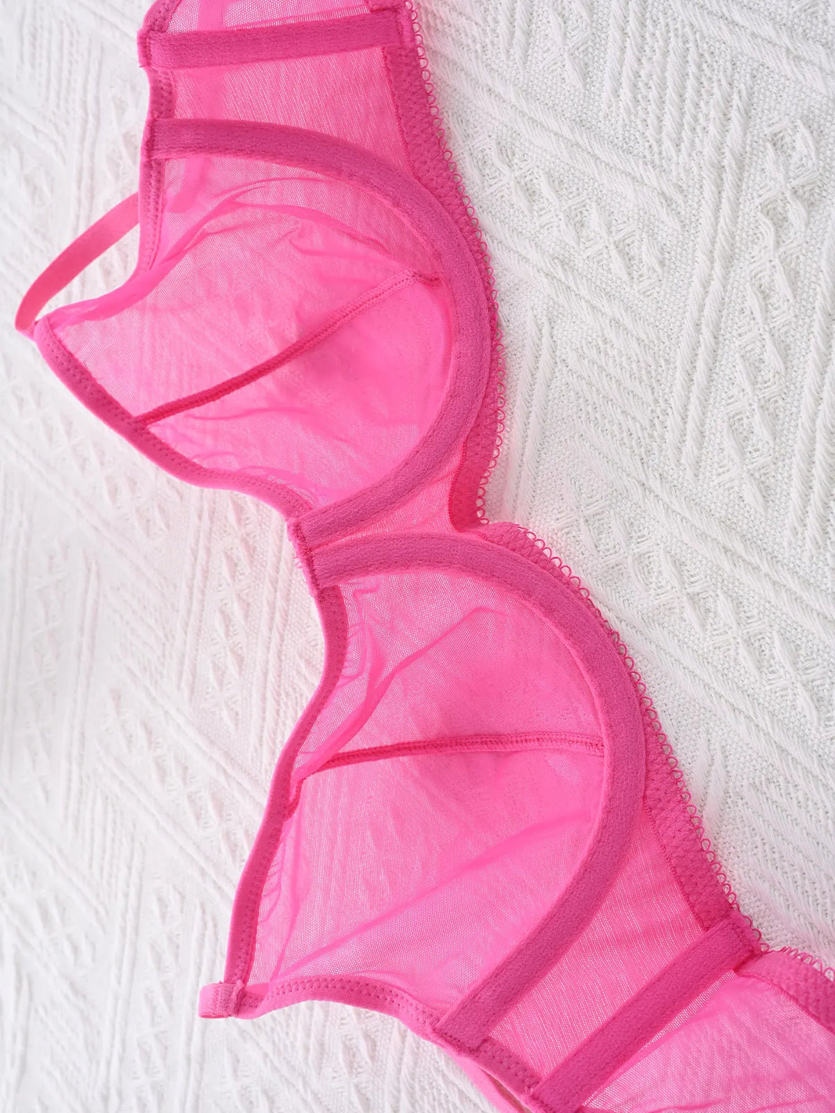 Sexy Ultra-Thin Fully Transparent Alluring Lingerie with Underwire, No Padding, Beautiful Back Bra, Hot Girl Push-Up Bra Set
