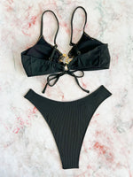 sexy leopard print patchwork push up bikinis two pieces swimsuit metal ring backless bikini Swimwear Biquini conjunto de bikini