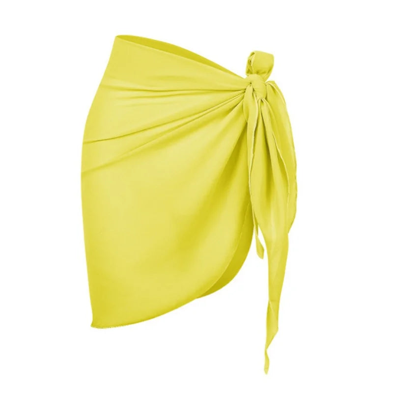 Summer Beach Swimwear Cover Up Wraps for Women Sexy See-Through Chiffon Wrap Skirts Sun Protection Bikini Cover Up Bathing Suits