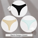 3Pcs/Set Women Cotton G-String Panties Female Low Rise Thongs Ladies Sexy Bikini 7 Solid Color Girl Soft M-XL Intimates Lingerie