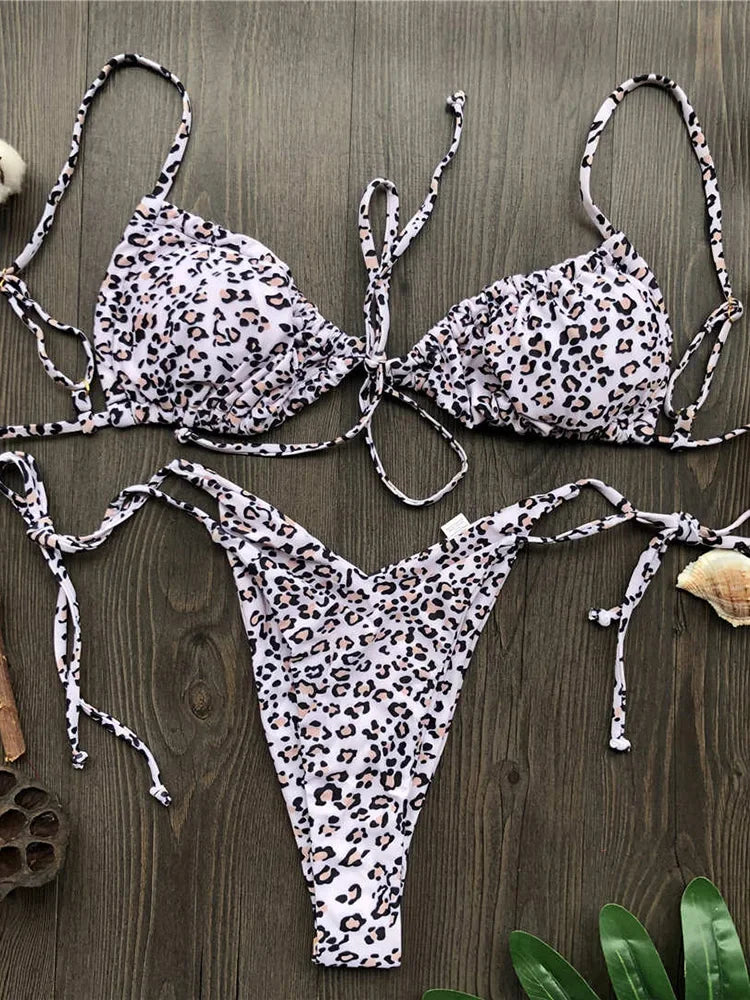 Sexy Ruffle Frilled Micro Thong Bikini 2025 Women Swimwear Female Swimsuit Two-pieces Bikini set String Bather Bathing Suit Swim