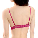 Women Bralette Sexy Lingerie French Style Lace Bra Triangle Cup Brassiere V-neck Solid Color Adjustable Underwear Padded Bra