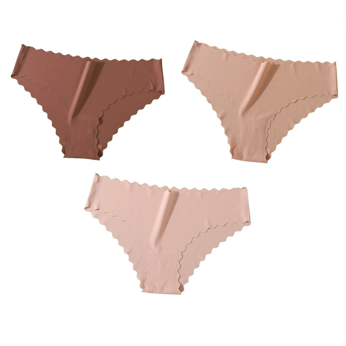 3Pcs/Set Ice Silk Panties Women Low Rise Briefs Female Underpants Invisible Underwear Sexy Lingerie Seamless Bottoms XS-XL