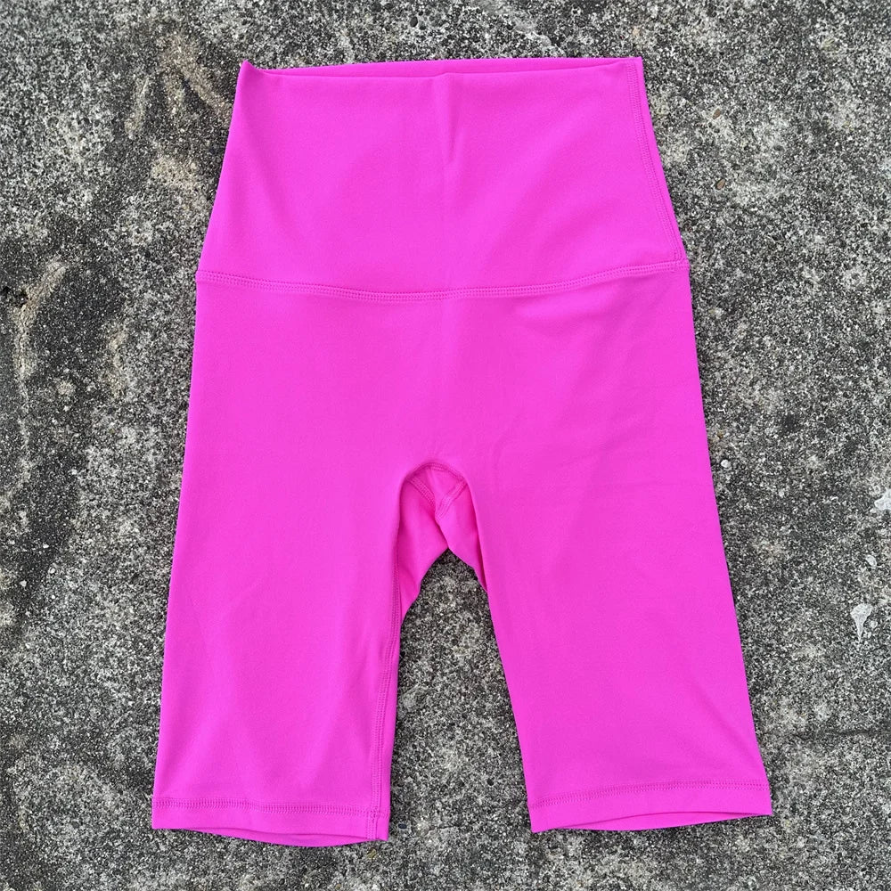 Solid Color Soft Athletic Cycling Women Yoga Short leggings Compression Support Sweat-Wickin Comprehensive Training Sportswear