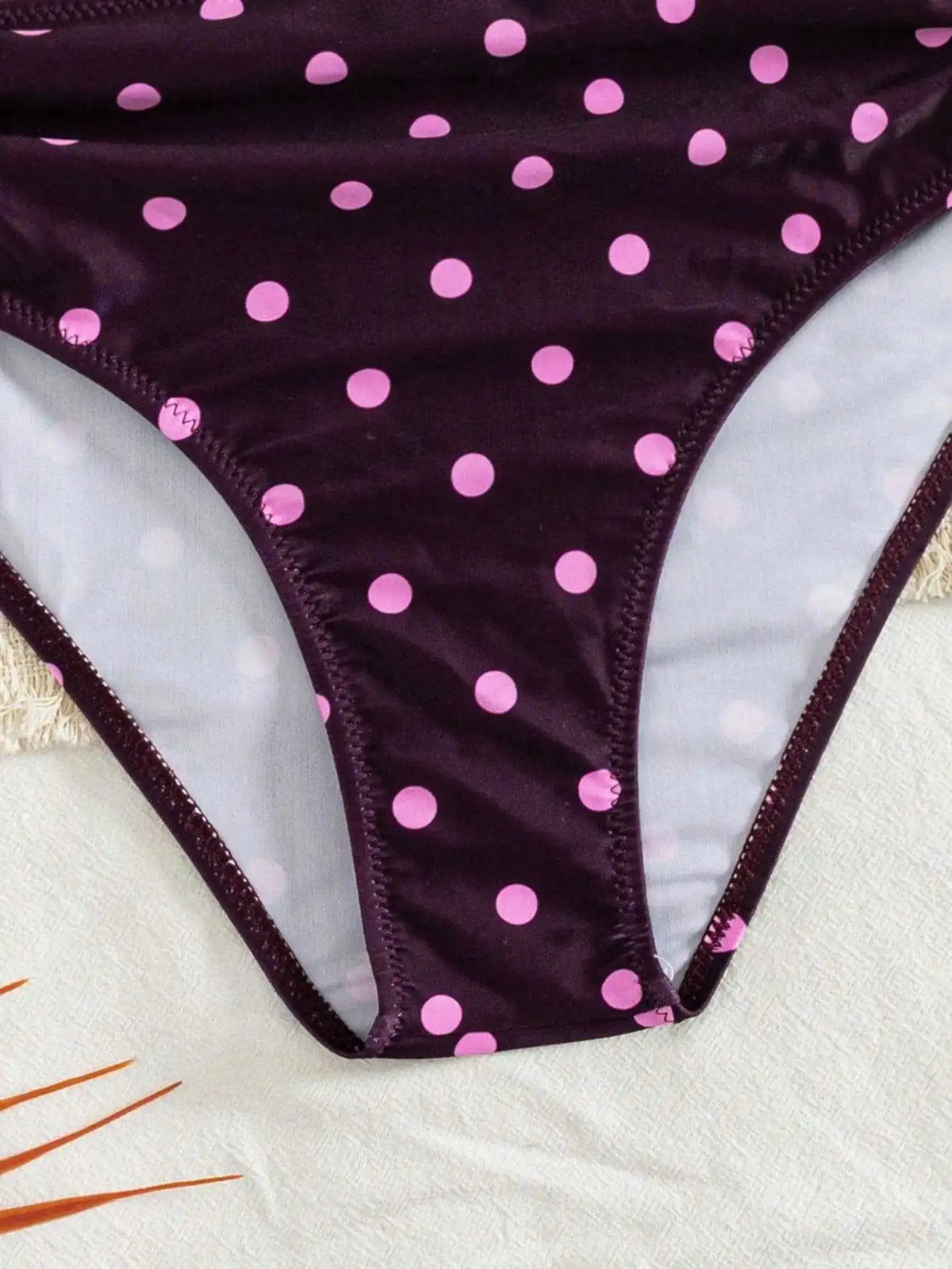 Sexy Black Polka Dot Print Bikini Set 2026 Women Pleate Push Up Drawstring Side High Waist Swimsuit Beach Bathing Suit Swimwear