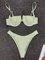 Underwired V-Bar Bikinis 2026 Polka Dot Bikini Women Swimsuit Female Swimwear Two Pieces Bikini Set Push Up Bathing Suit Swim