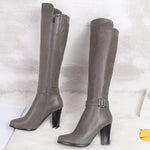 2020 fashion high heels women knee high boots pu leather office ladies dress shoes spring autumn boots woman big size 34-43 63