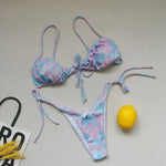 21 Colors New Sexy Bikini Women Solid Leopard Floral Print Swimwear Swimsuit Female Bandage Strap Beach Bikinis Set Bathing Suit