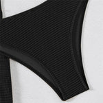 Brown Solid Swimwears Strapless Bandeau Bikinis Sets 3 Pieces Cover Up Sexy Swimsuit Woman 2026 Metal Buckled Bikini Beachwear