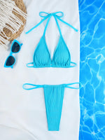 Sexy Micro Bikini 2024 Woman Swimsuit White Ribbed Swimwear Women String Thong Bikinis Set Female Bathing Suit Beachwear Biquini