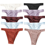 10Pcs/Set Women Seamless Panties Ribbed Underwear Sexy Lingerie High Leg Cut Female Sports Underpants Femme Thongs