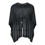 Womens See-through Knitted Cover-ups Poncho Solid Color Asymmetric Tops Cape for Daily Beach Shawl Summer Fall