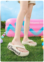 Women Summer Platform Flip Flops Thick Sole Soft EVA Home Beach Slippers For Female Leisure Beach Slides Girls High Heel Sandals