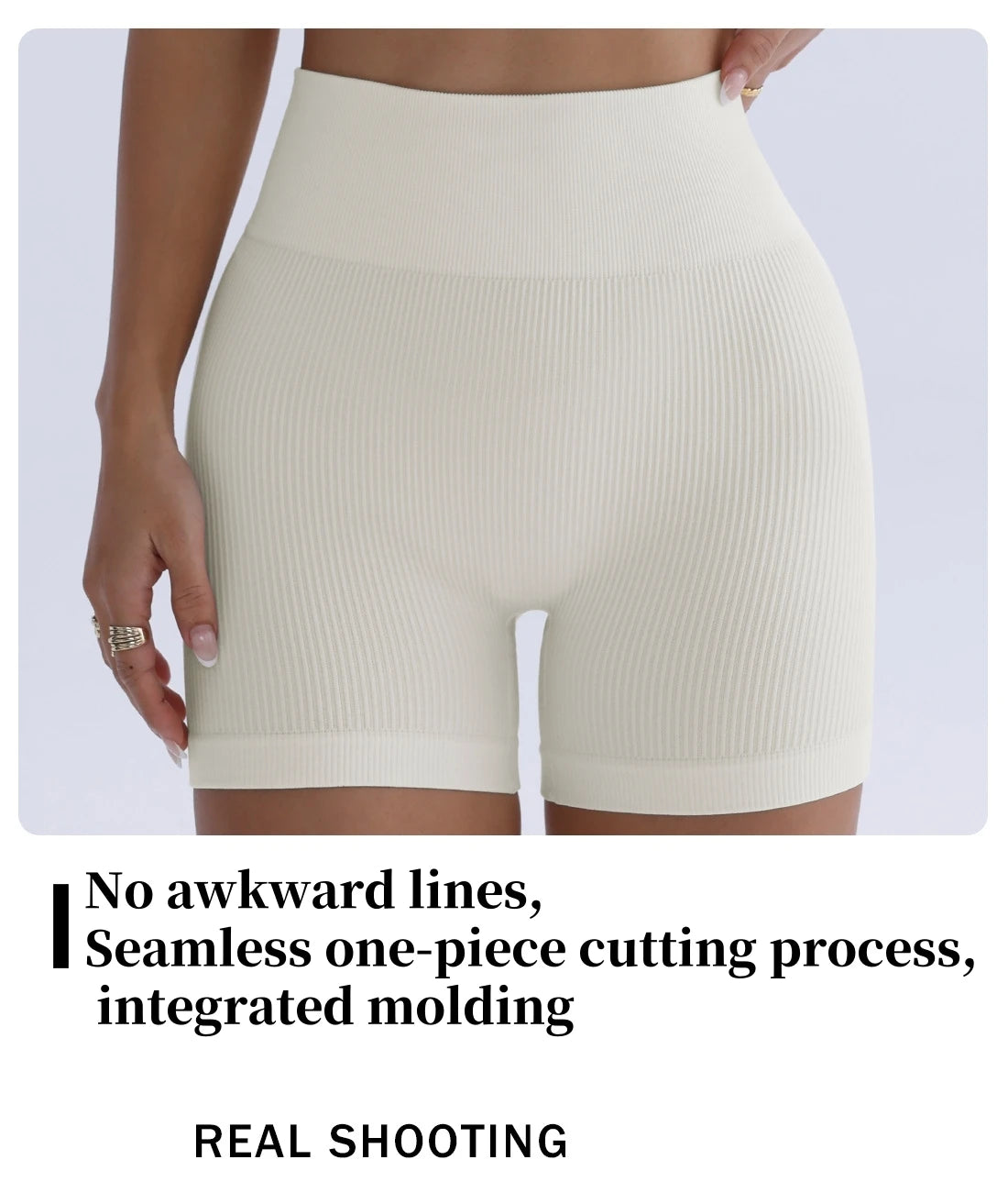 High-waisted Yoga Pant For Women, Designed To Lift And Shape, Tight-fitting With Solid Color And Ribbed Texture, Sports Shorts