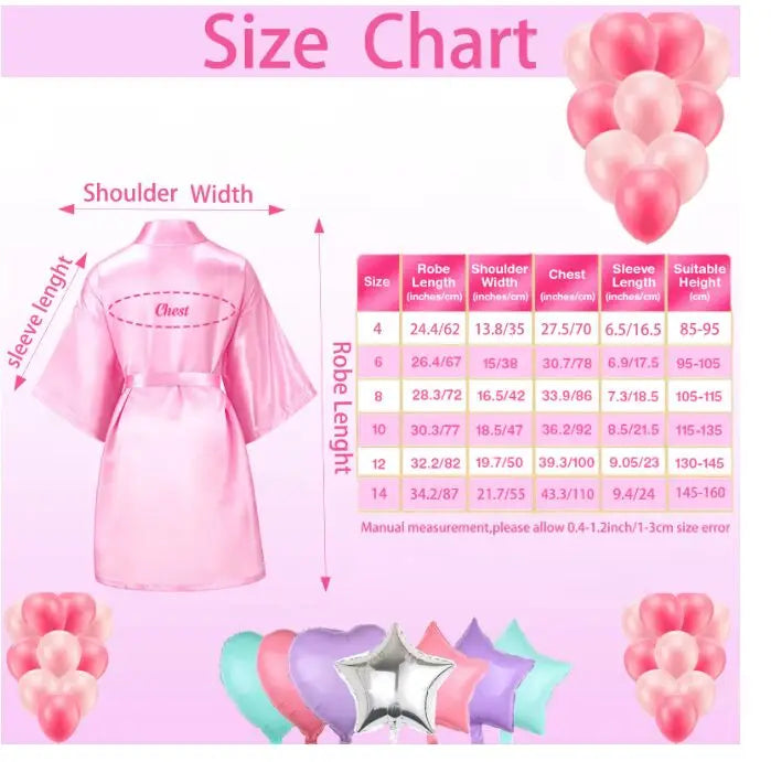 7 Pcs Birthday Squad Robe Birthday Princess Robe Spa Party Supplies Unicorn Slumber Pajamas for Girls