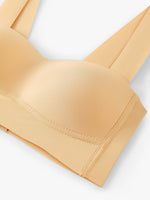 Women's Wirefree Seamless Bra, Back Closure U-Back Support Bra, No Steel Ring Comfortable Everyday Bra, Nude Invisible Underwear