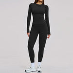 New Yoga Set 2PCS Gym Clothes Workout Outfits Women Long-sleeved T-shirt Sportswear Tracksuits Fitness Sports Vest Gym Leggings