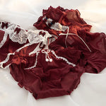 Lace Panties Women Underwear L-XL Low-Rise Briefs Sexy Underpants Lace Solid Color Panties Comfy Lingerie