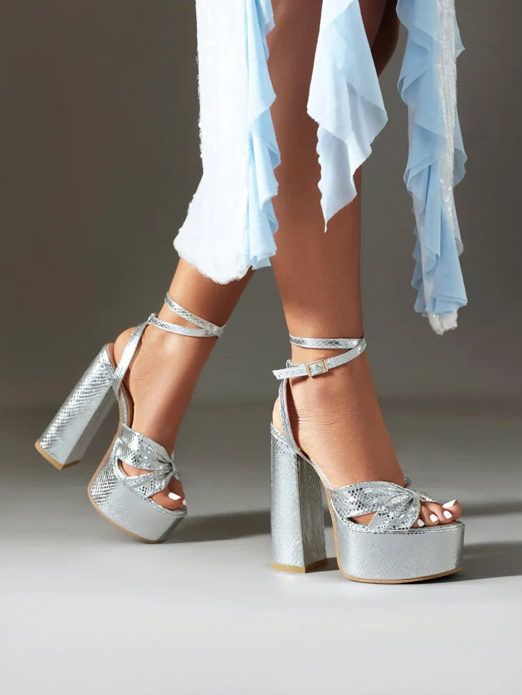 NASBAVI Luxury Summer Shoes for Women Sandals Platform High Heels Pink Silver Gladiator Flip Flops Female Party Wedding Shoes