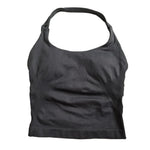 Gym Top Women Clothes Strappy Workout Tank Top Padded Sports Bra Backless Yoga Shirts Seamless Gym Crop Top Halter Fitness Vest