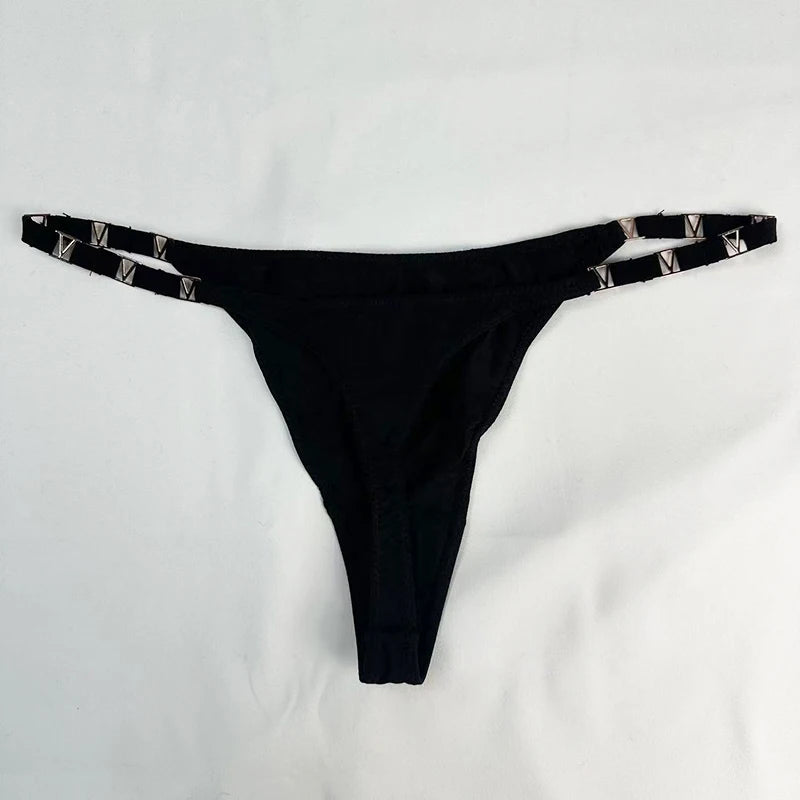 Low Rise Sexy Thong Women Underwear Briefs Seamless Panties Zebra Flower Luxury Metal Buckle G String Bikini Girls Female Panty
