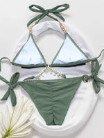 Sexy bikini bandage split multi-color swimsuit accessories diamond fashion swimsuit