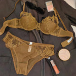 French Lace Ultra Thin Bra Set Women Sexy Mesh Breathable Lingerie Small Breasts 1/2 Cup Push Up Brassiere Comfort Underwear