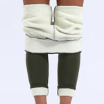 Winter Thermal Leggings Womens Solid Color Thick Pants Warm High Waist Solid Color Outdoors Casual Classic Leggings