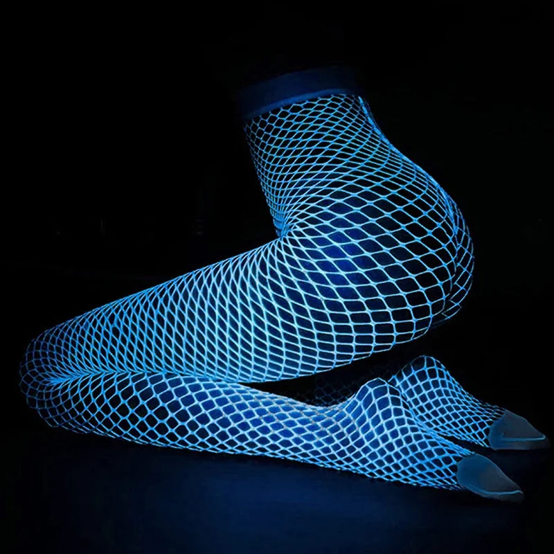 Stockings Women Lingerie Tights Party Sexy Fluorescent Socks High StretchCosplay Long Socks Summer Ultra Thin Fishnet Sock