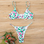 11 Colors Sexy Ribbed High Cut Bikini Women Swimwear Female Swimsuit Two-piece Bikini Padded set Bather Bathing Suit Swim V7111B