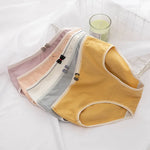 1Pc Women's Underwear Cotton Panties Comfort Briefs Low Waist Seamless Underpants Solid Color Lingerie