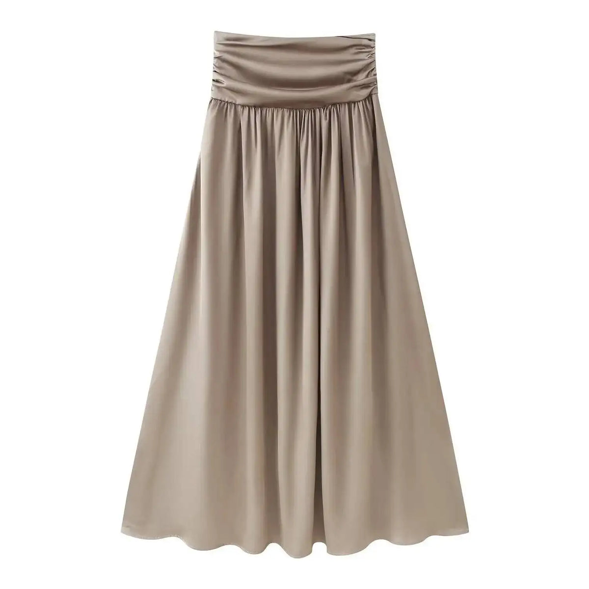 Women's Fashion Casual Satin Top Skirt Set Women Satin Halter Crop Top And High Waist Midi Skirt Two Piece Set Pure Desire TVYO