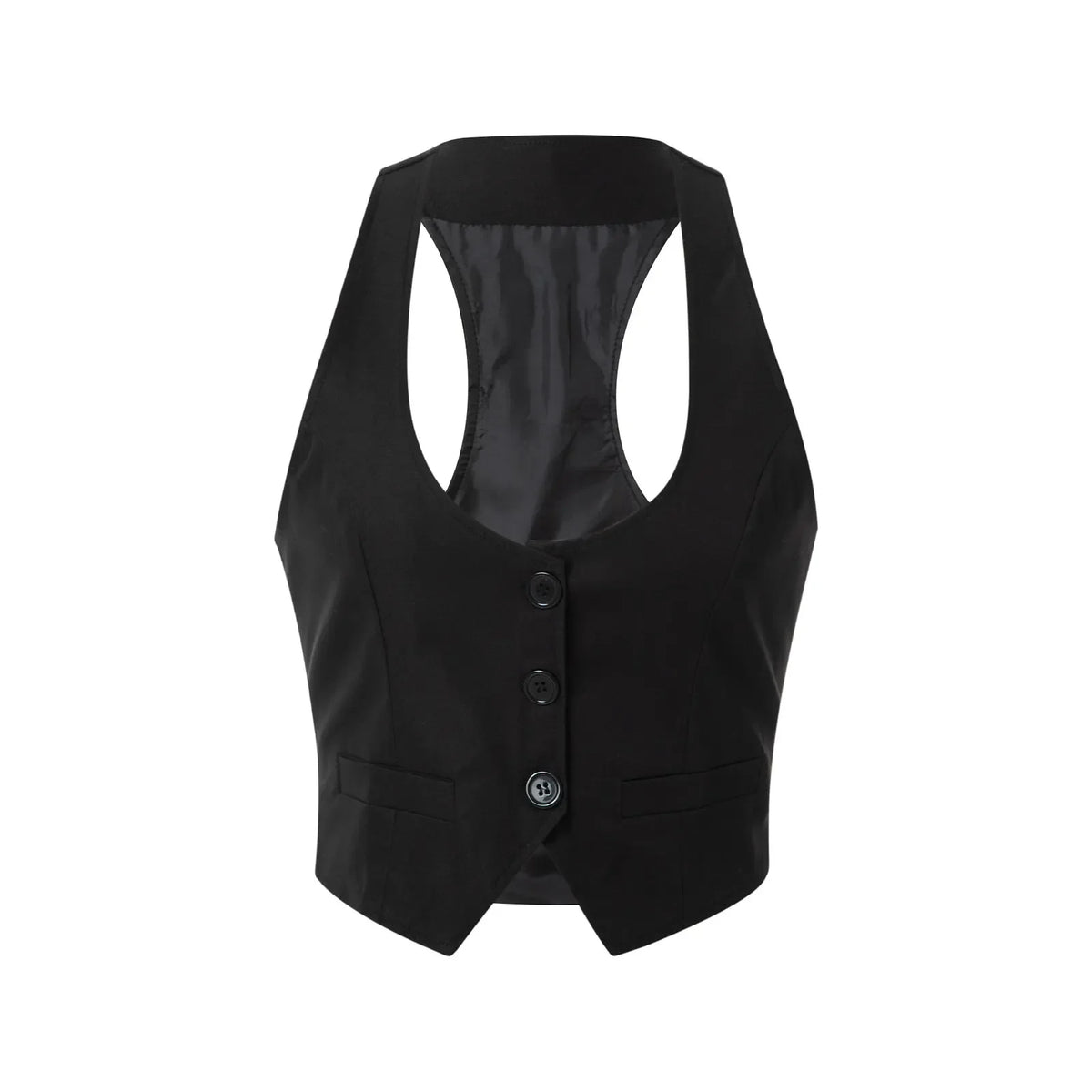 Women WaistcoatVintage Sleeveless V Neck Button Down Vest Blazer Fashion Top