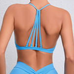 Women's Detachable Strap Yoga Bra Top Seamless Racerback Sweat-Wicking High Support for Yoga Running & Low Impact Workouts