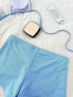 Sexy Blue Plaid Bikini Set 2026 Women Bow Strap Bandage Push Up High Waist Panties Swimsuit Beach Bathing Suit 2 Piece Swimwear