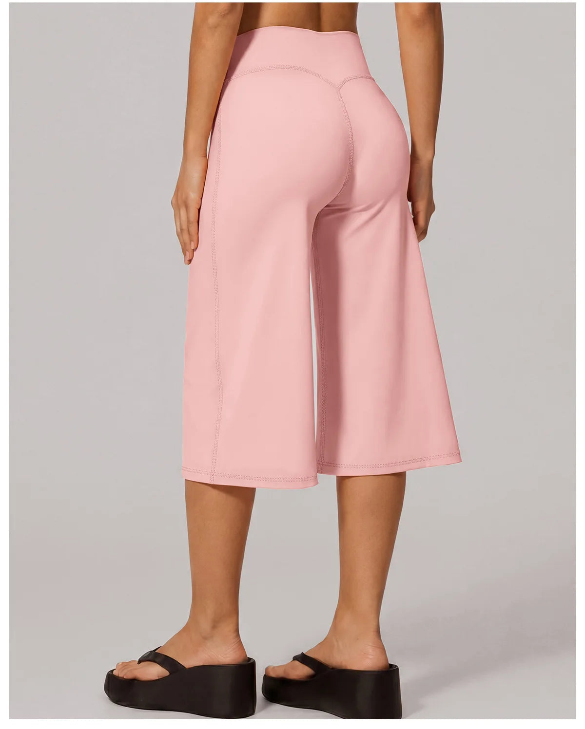 Summer New Yoga Mid Pants for Women Quick Drying Solid High Waist Loose Fit Yoga Trousers Gym Running Fitness Exercise Leggings