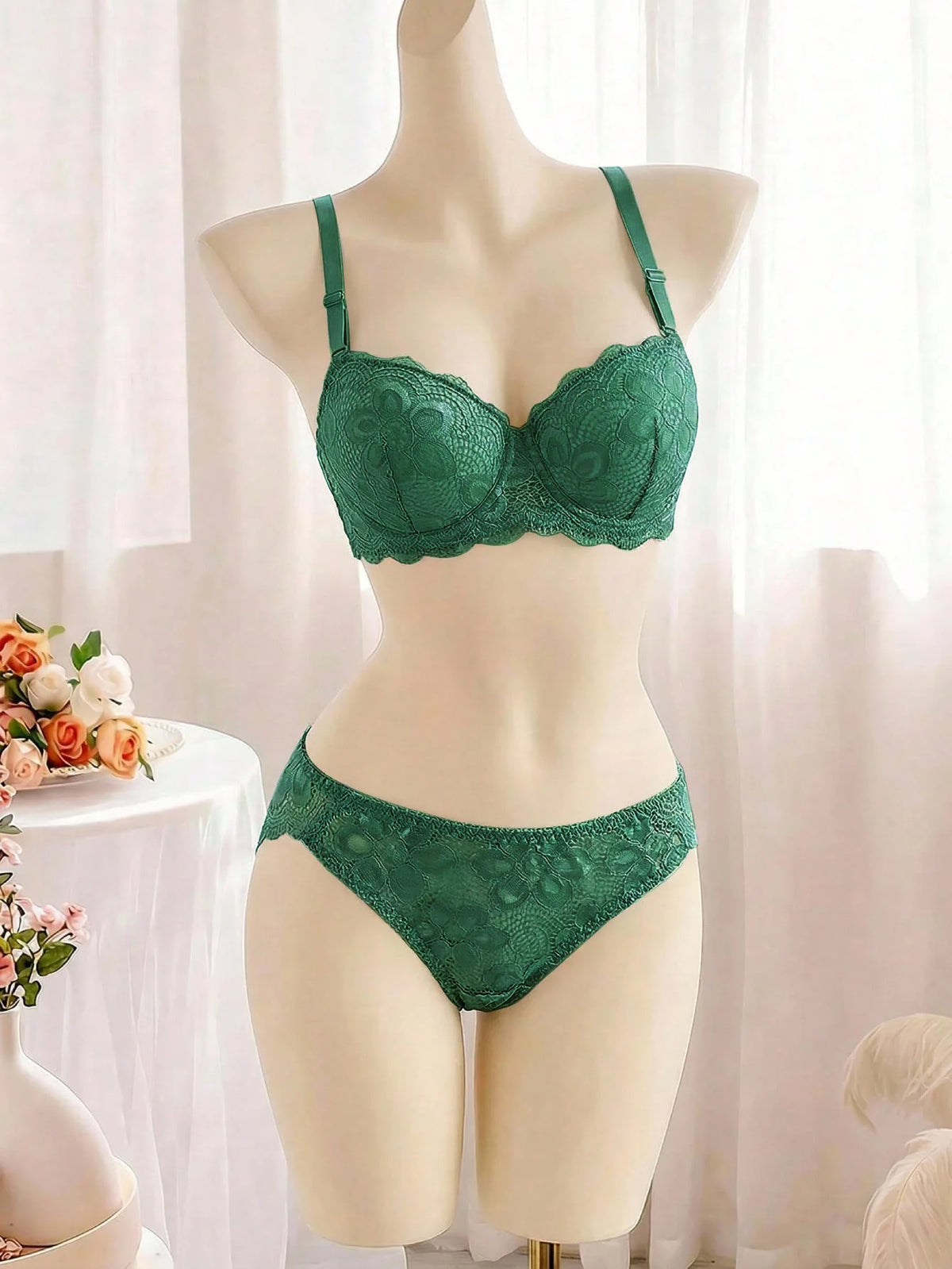Multicolor Lace Set Transparent Floral Two Pieces Clothing Underwire Push Up Lingeries For Woman Set A2123